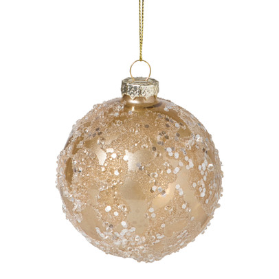 Kerstbal sequins - goudkleurig