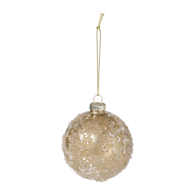 Kerstbal sequins - goudkleurig