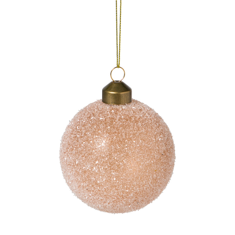 Kerstbal frozen - lichtbruin