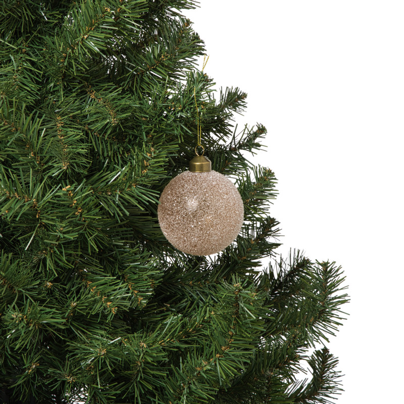 Kerstbal frozen - lichtbruin