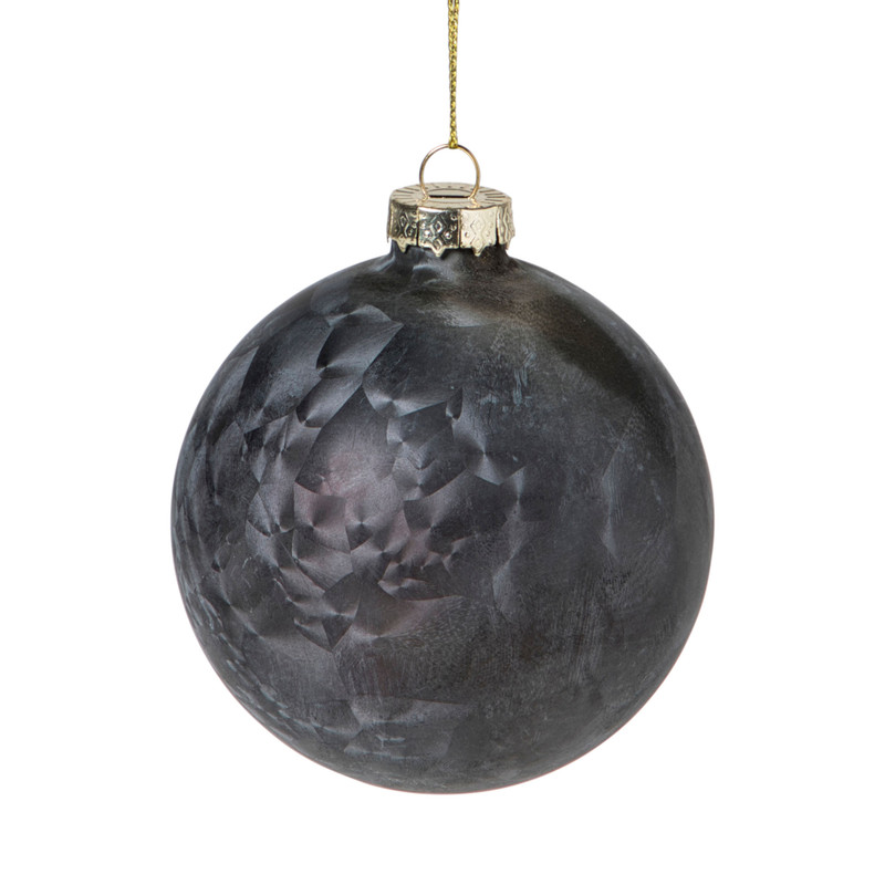 Kerstbal mat satijn - zwart