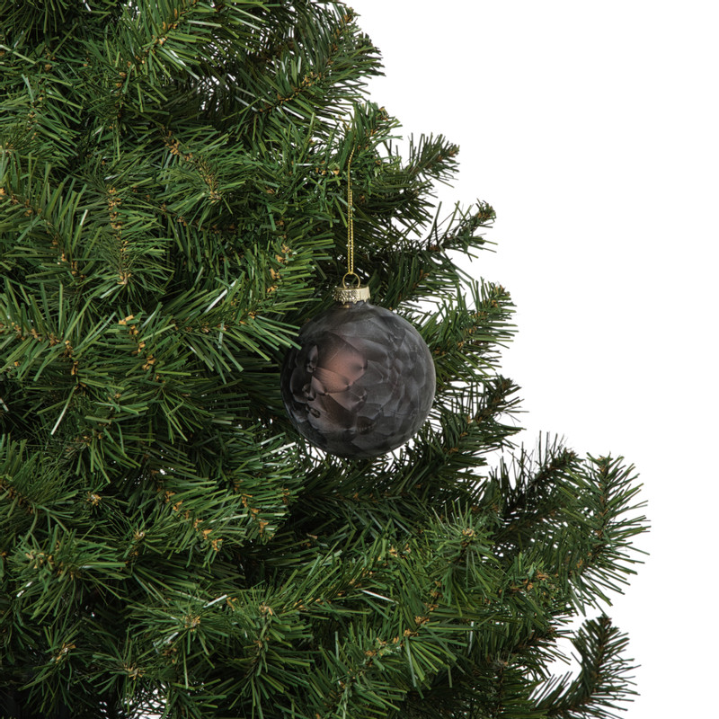 Kerstbal mat satijn - zwart