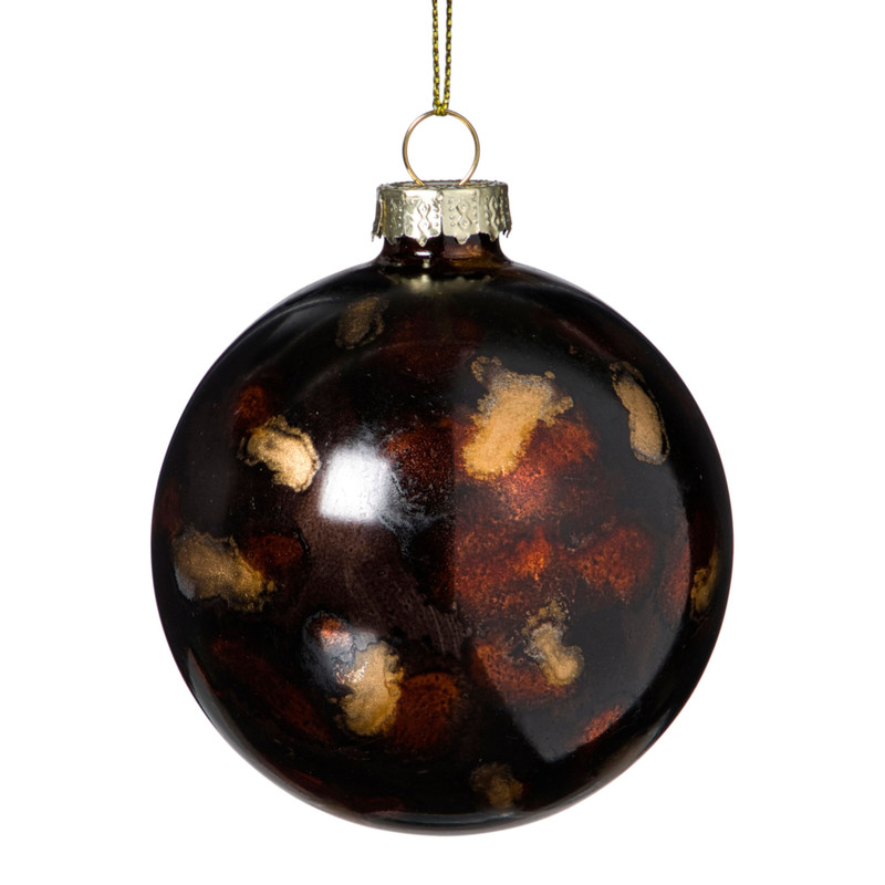 Kerstbal glossy - bruin