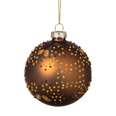 Kerstbal mat - donkerbruin