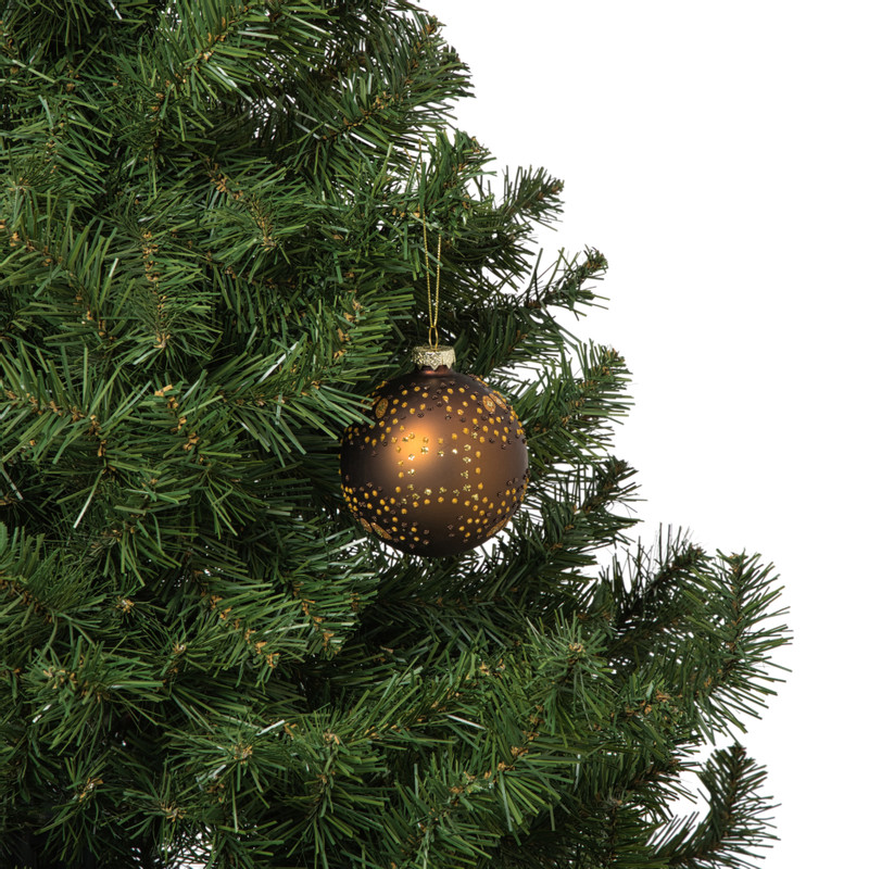 Kerstbal mat - donkerbruin