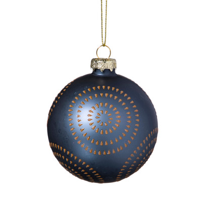 Kerstbal cirkels stipjes - bruin