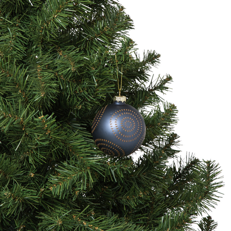 Kerstbal cirkels stipjes - bruin