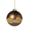 Kerstbal glitter en mat - bruin