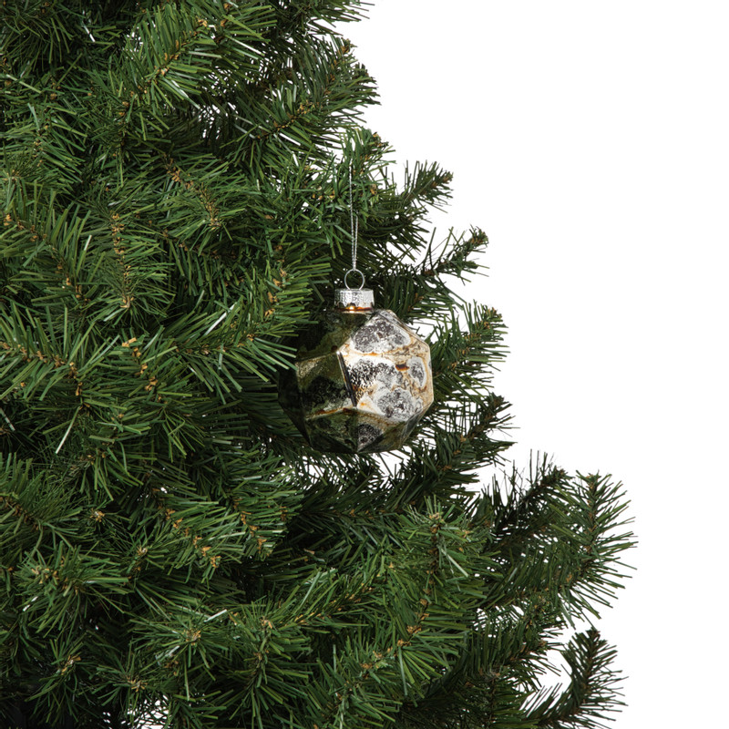 Kersthanger diamant - zwart/goudkleurig - ø8 cm