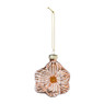 Kersthanger bloem - lichtbruin - 10.5x9.5x4 cm