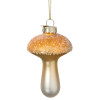 Kersthanger glitter paddenstoel - goudkleurig - ø6x9 cm