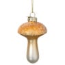 Kersthanger glitter paddenstoel - goudkleurig - ø6x9 cm