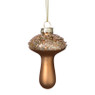 Kersthanger glitter paddenstoel - bruin - ø6x9 cm