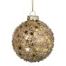 Kerstbal glitter sterretjes - goudkleurig