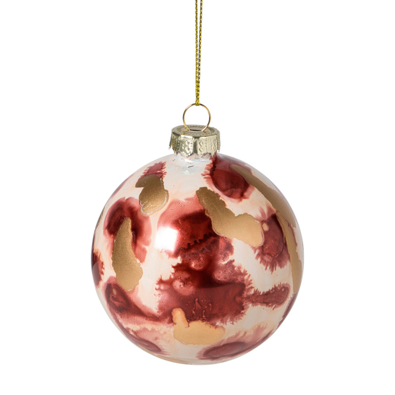 Kerstbal glossy - bordeauxrood