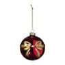 Kerstbal met strik - bordeaux rood