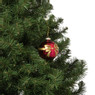 Kerstbal met strik - bordeaux rood