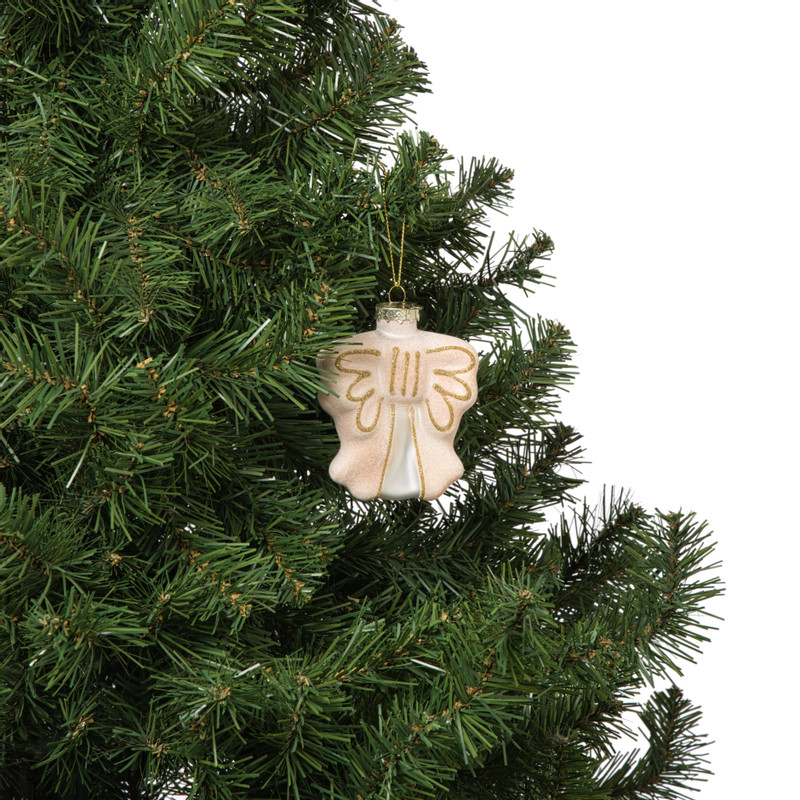 Kersthanger strik - roze - 8.5x8x3 cm