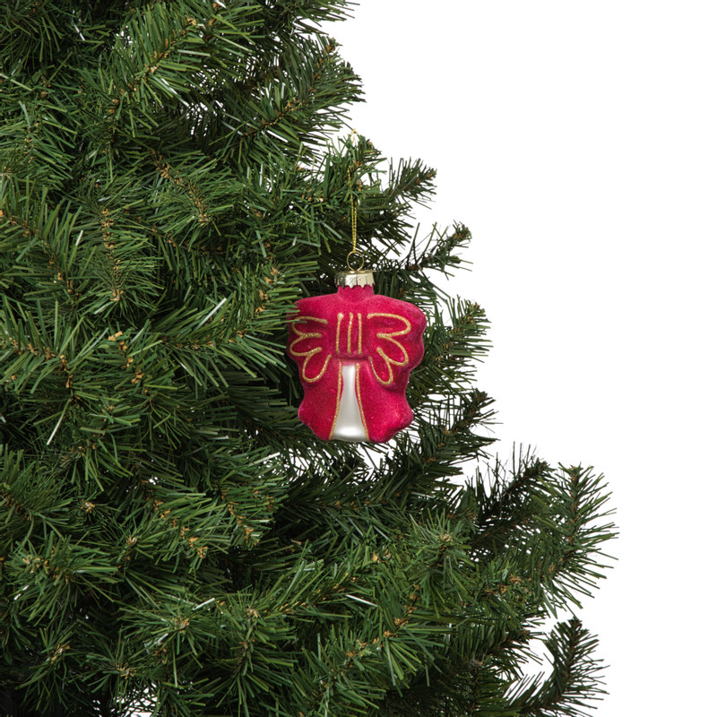 Kersthanger strik - paars - 8.5x8x3 cm