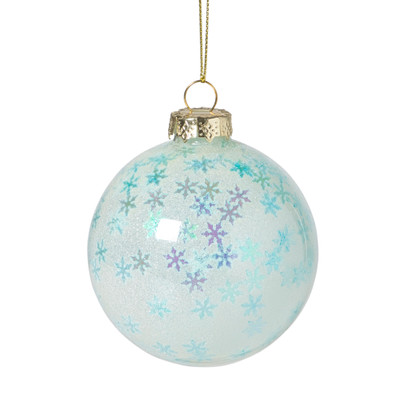 Kersthanger sneeuwvlok - blauw - ø8 cm