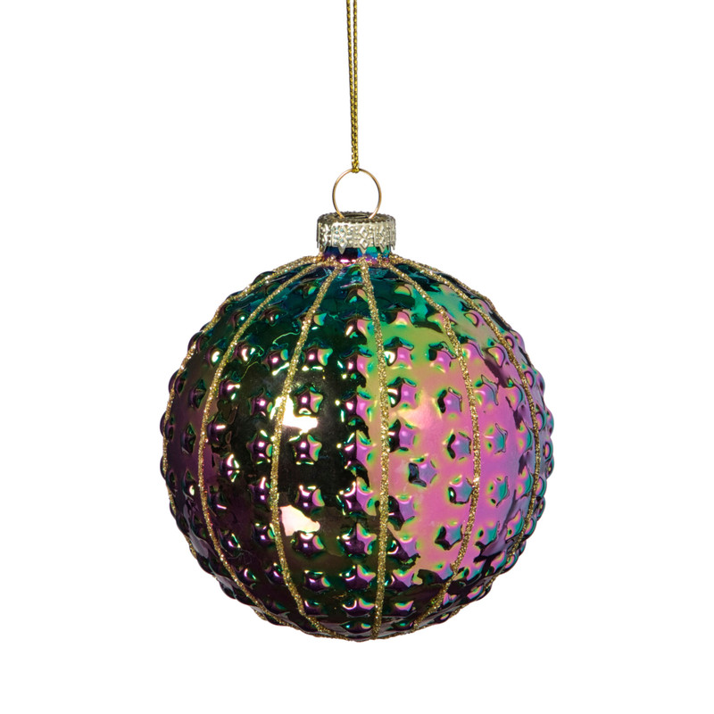 Kerstbal sterretjes - multikleur