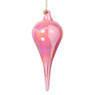 Kersthanger druppel - roze - ø6x15 cm