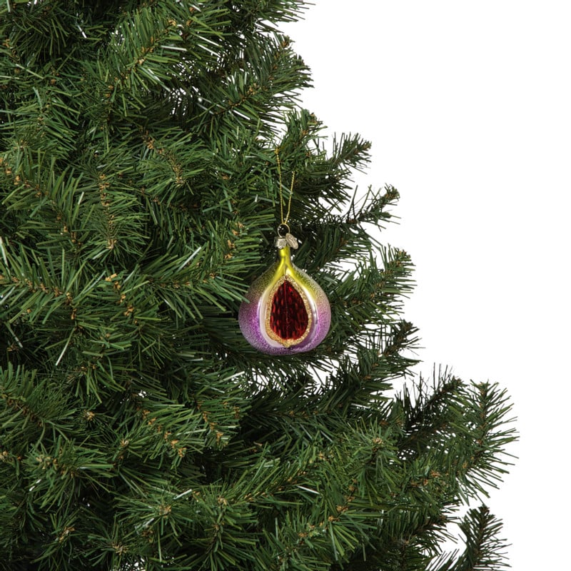 Kersthanger vijg - multikleur - 8x6x5 cm