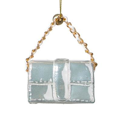 Kersthanger handtas - wit - 4.2x7x2.8 cm