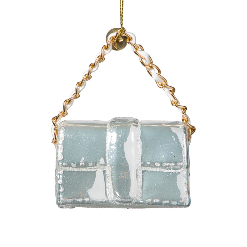 Kersthanger handtas - wit - 4.2x7x2.8 cm