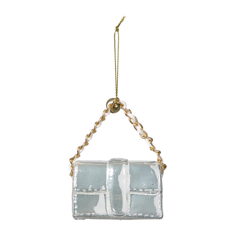 Kersthanger handtas - wit - 4.2x7x2.8 cm