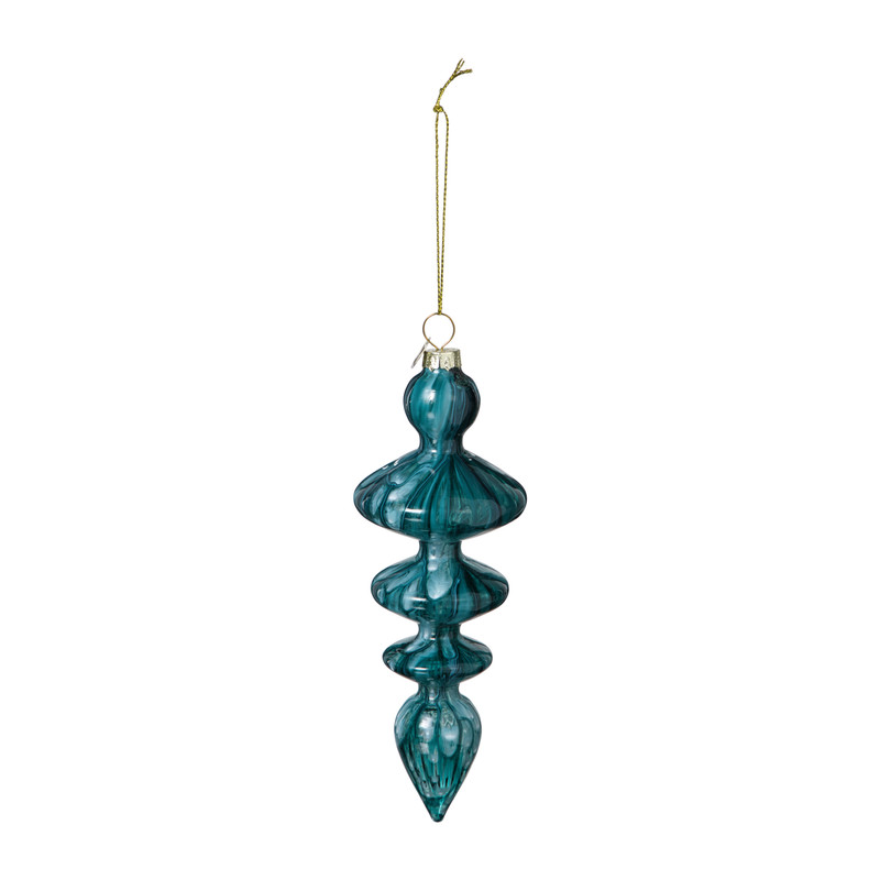 Kersthanger glas pegel - groen - ø5.5x15 cm