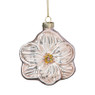 Kersthanger bloem - lichtroze - 7.8x6.8x3 cm