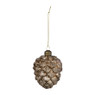 Kersthanger dennenappel glitters - bruin - ø7x9.5 cm