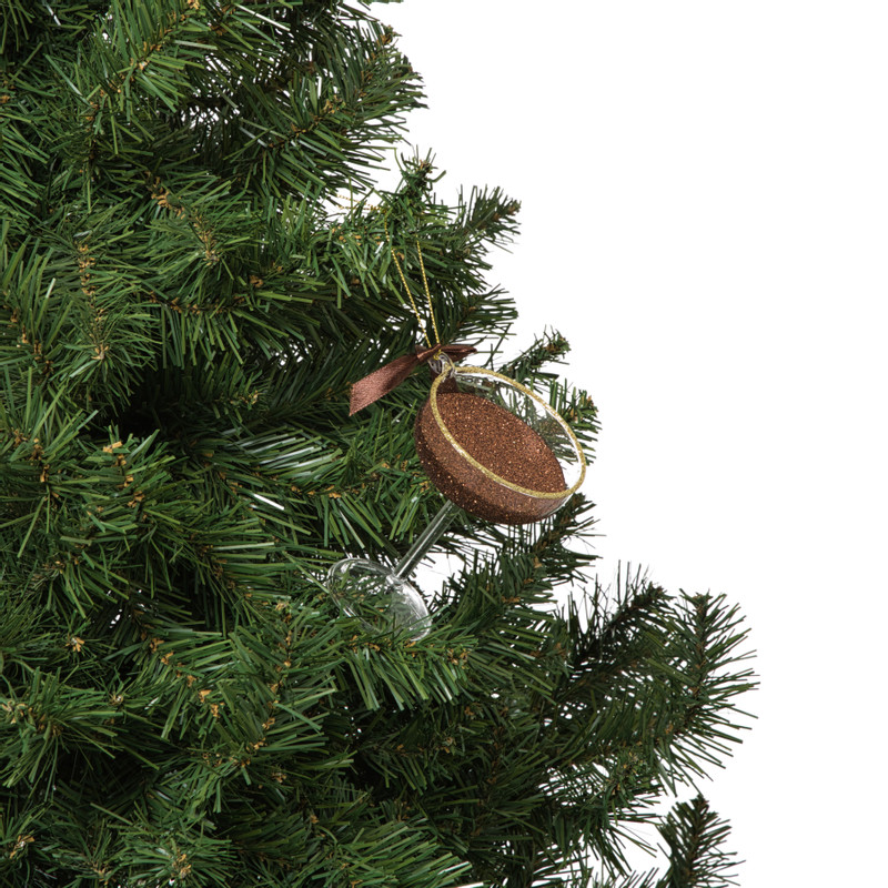 Kersthanger espresso martini - bruin - 9.5x7.8x7 cm