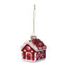 Kersthanger snoephuisje - oranje - 8x6.5x6.5 cm