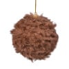 Kerstbal fluffy - bruin