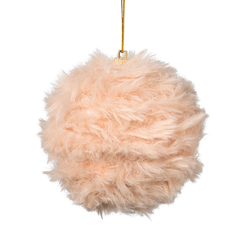 Kerstbal fluffy - beige