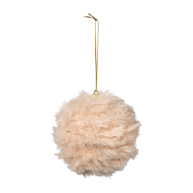 Kerstbal fluffy - beige