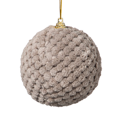 Kerstbal stof - grijs