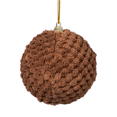 Kerstbal stof - bruin