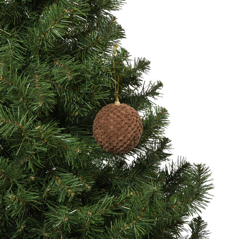 Kerstbal stof - bruin