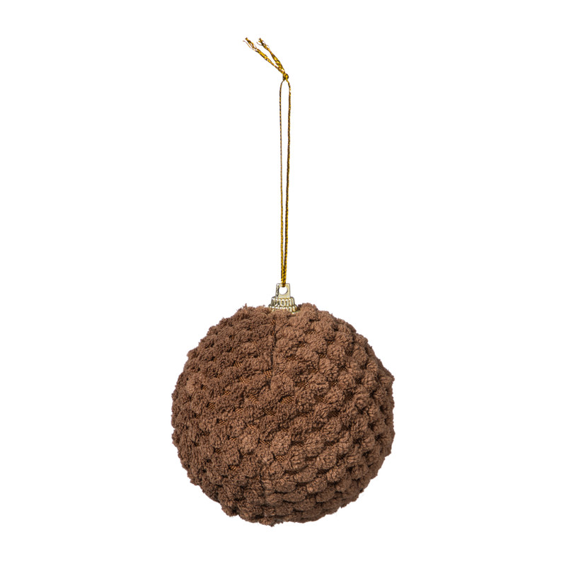 Kerstbal stof - bruin