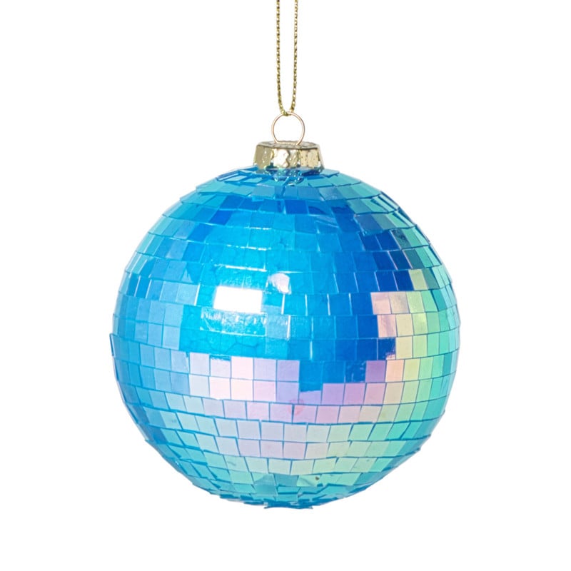 Kerstbal discobal - blauw
