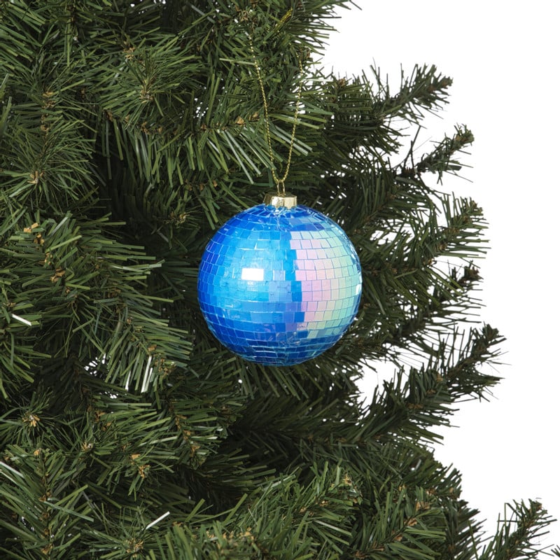 Kerstbal discobal - blauw