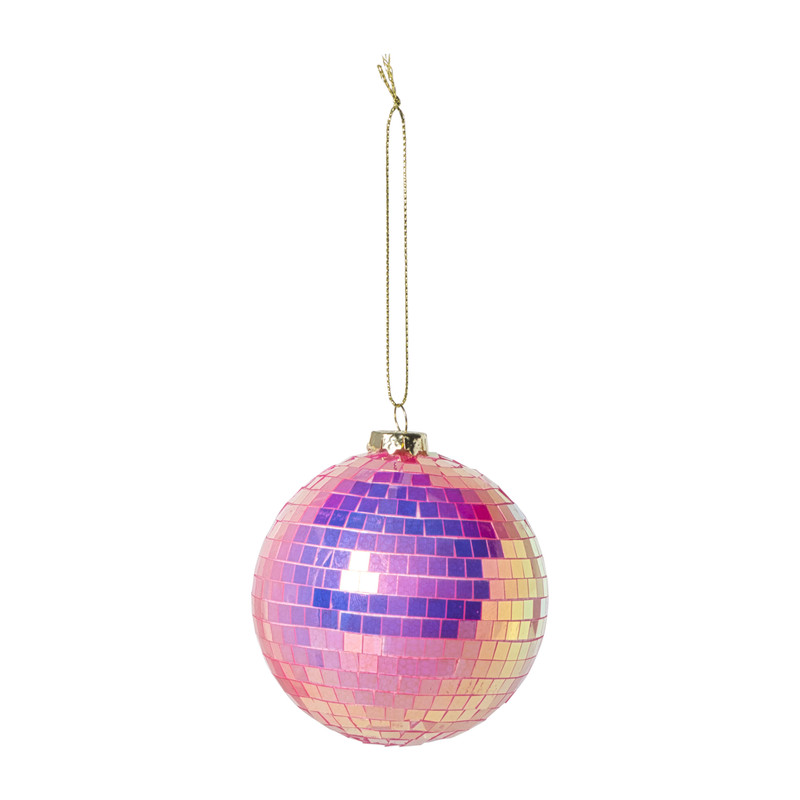 Kerstbal discobal - roze