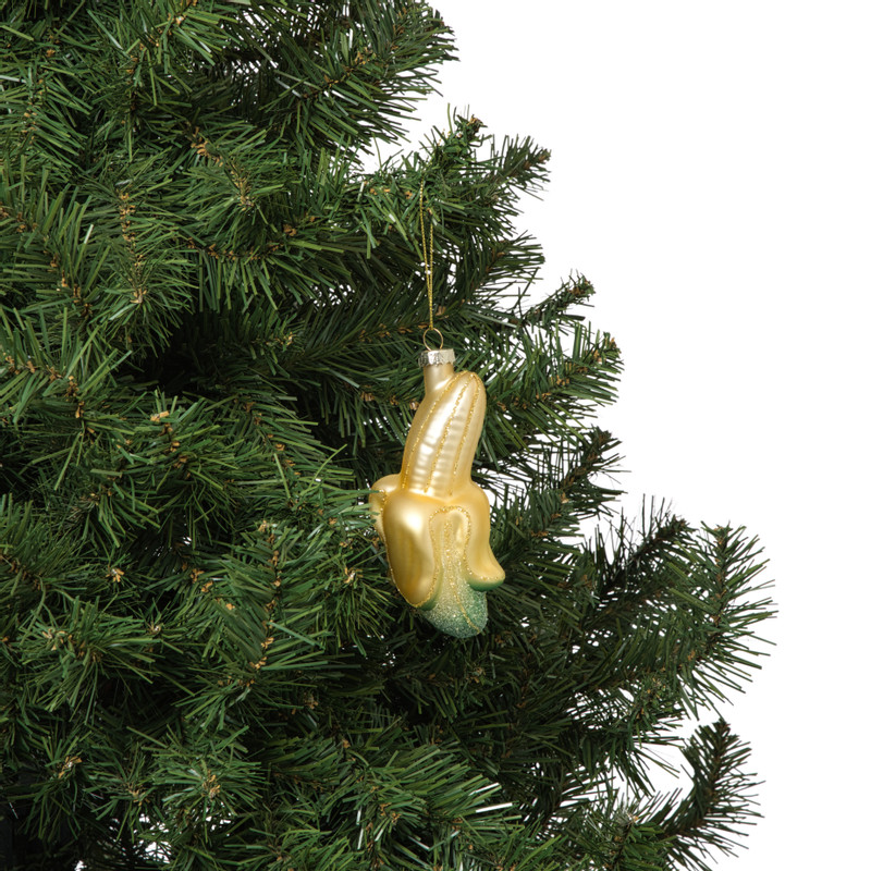Kersthanger banaan - geel - 12x6.5x5.5 cm