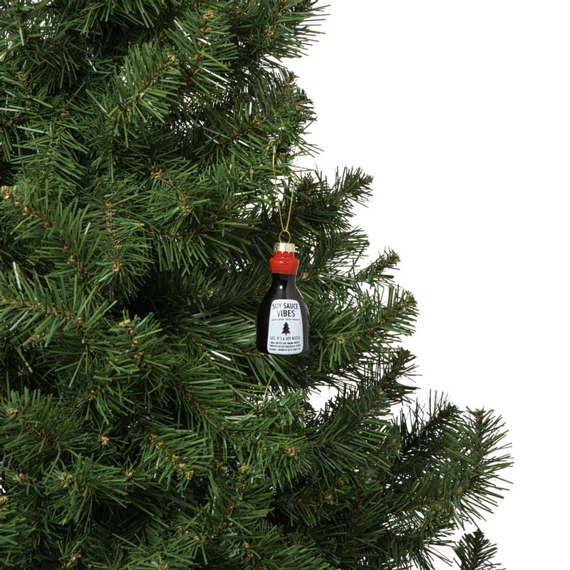 Kersthanger sojasaus - zwart/rood - ø3.5x7.3 cm