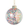 Kersthanger discobal met confetti - goudkleurig - ø8 cm