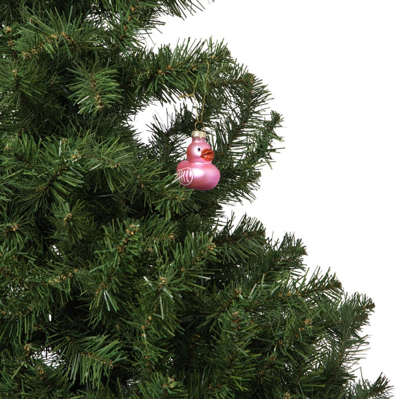 Kersthanger badeendje - roze - 5.5x4.8x4.3 cm