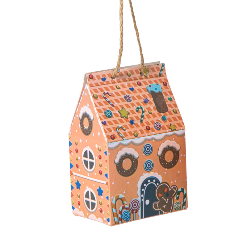 Kersthanger papieren huisjes - set van 3